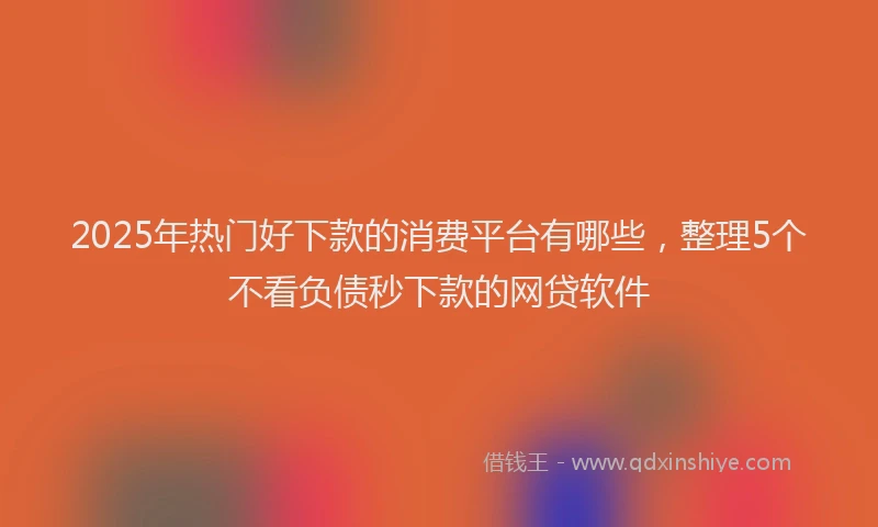 2025年热门好下款的消费平台有哪些，整理5个不看负债秒下款的网贷软件
