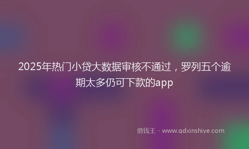 2025年热门小贷大数据审核不通过，罗列五个逾期太多仍可下款的app