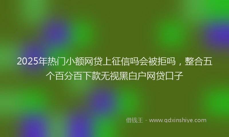 2025年热门小额网贷上征信吗会被拒吗，整合五个百分百下款无视黑白户网贷口子