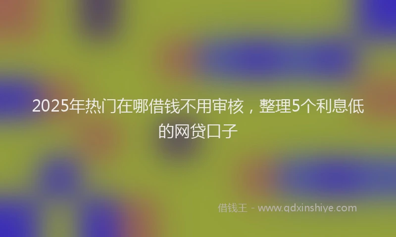 2025年热门在哪借钱不用审核，整理5个利息低的网贷口子
