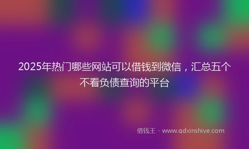 2025年热门哪些网站可以借钱到微信，汇总五个不看负债查询的平台