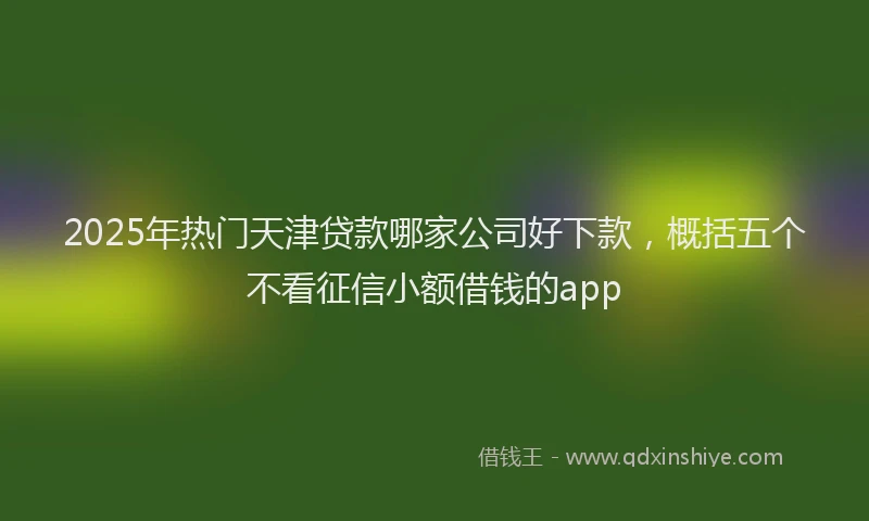 2025年热门天津贷款哪家公司好下款，概括五个不看征信小额借钱的app