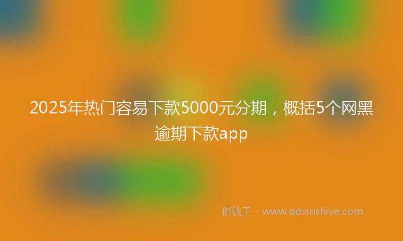 2025年热门容易下款5000元分期，概括5个网黑逾期下款app