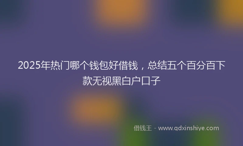 2025年热门哪个钱包好借钱，总结五个百分百下款无视黑白户口子