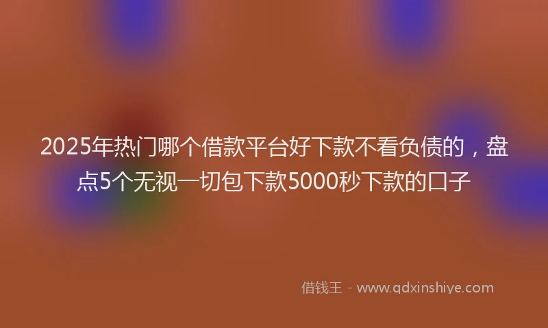 2025年热门哪个借款平台好下款不看负债的，盘点5个无视一切包下款5000秒下款的口子