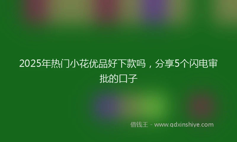 2025年热门小花优品好下款吗,分享5个闪电审批的口子