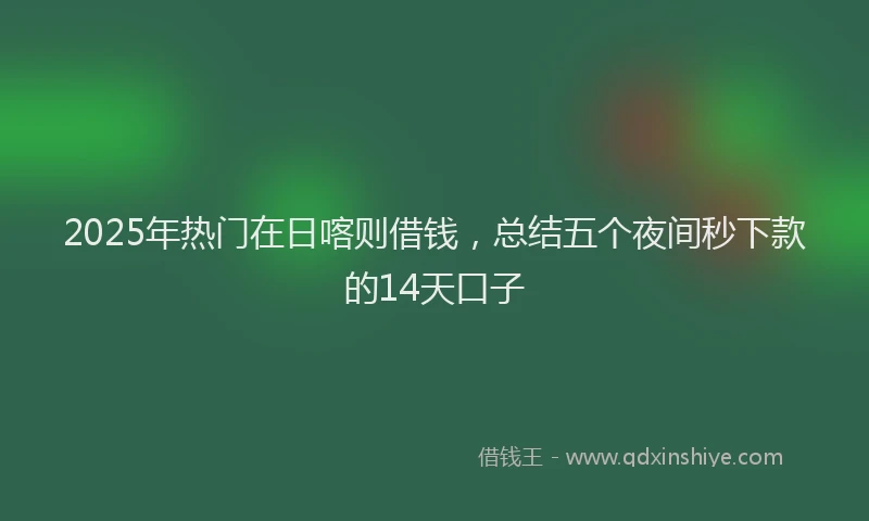2025年热门在日喀则借钱，总结五个夜间秒下款的14天口子
