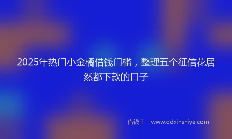 2025年热门小金橘借钱门槛，整理五个征信花居然都下款的口子