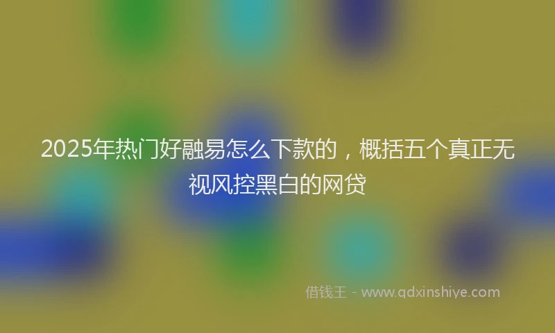 2025年热门好融易怎么下款的，概括五个真正无视风控黑白的网贷