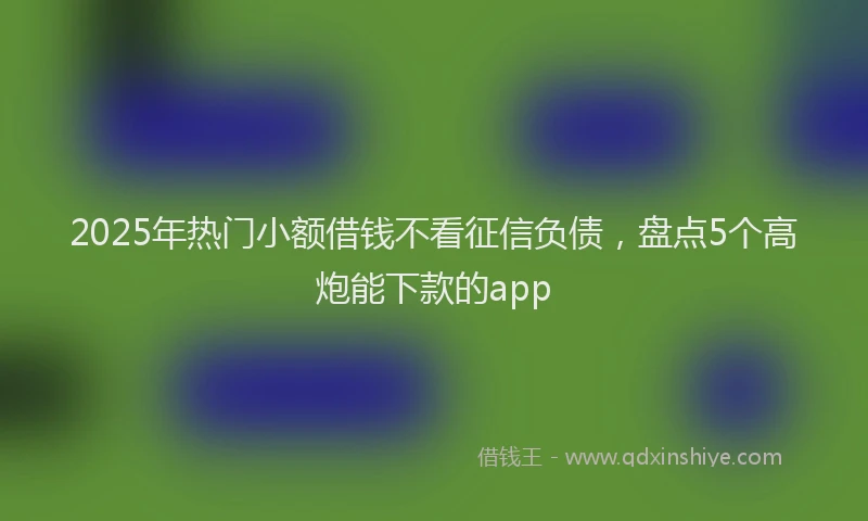 2025年热门小额借钱不看征信负债，盘点5个高炮能下款的app