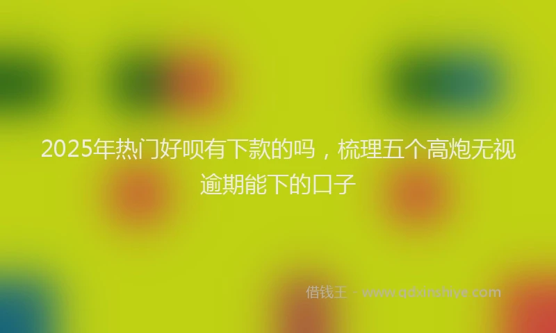 2025年热门好呗有下款的吗，梳理五个高炮无视逾期能下的口子
