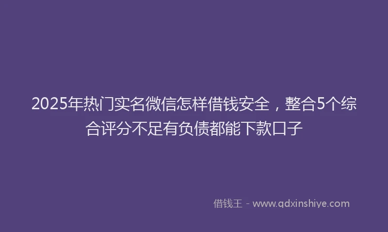 2025年热门实名微信怎样借钱安全，整合5个综合评分不足有负债都能下款口子
