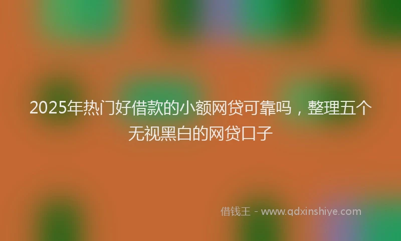 2025年热门好借款的小额网贷可靠吗，整理五个无视黑白的网贷口子