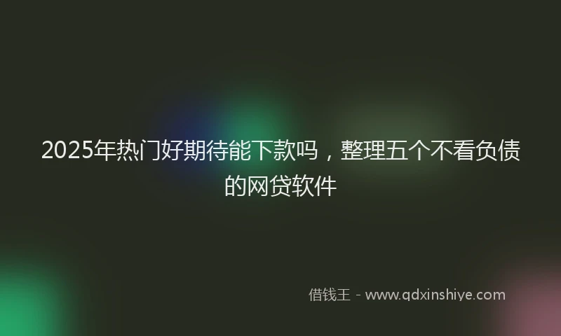 2025年热门好期待能下款吗，整理五个不看负债的网贷软件