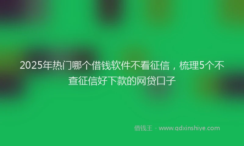 2025年热门哪个借钱软件不看征信，梳理5个不查征信好下款的网贷口子