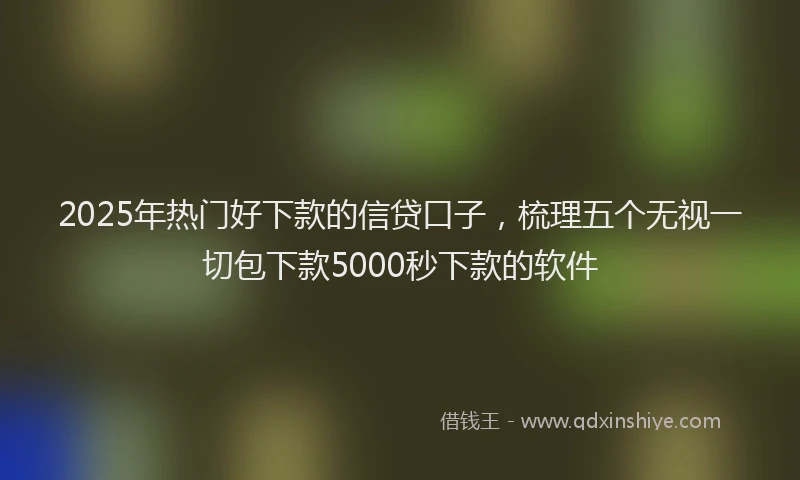 2025年热门好下款的信贷口子，梳理五个无视一切包下款5000秒下款的软件