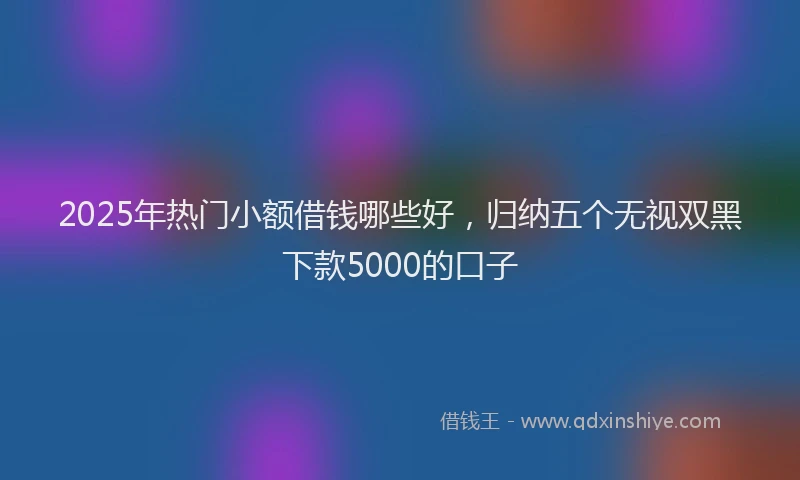 2025年热门小额借钱哪些好，归纳五个无视双黑下款5000的口子