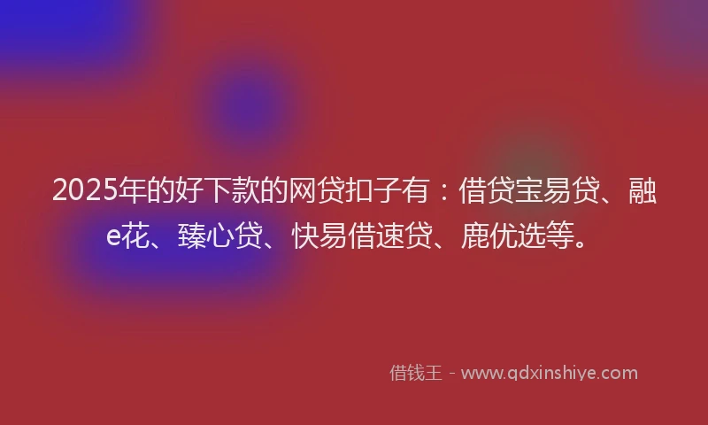 2025年的好下款的网贷扣子有：借贷宝易贷、融e花、臻心贷、快易借速贷、鹿优选等。