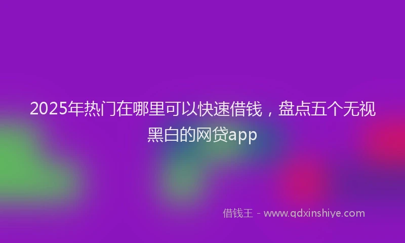 2025年热门在哪里可以快速借钱，盘点五个无视黑白的网贷app