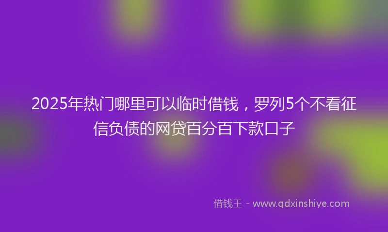 2025年热门哪里可以临时借钱，罗列5个不看征信负债的网贷百分百下款口子