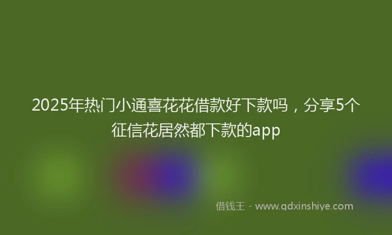 2025年热门小通喜花花借款好下款吗，分享5个征信花居然都下款的app