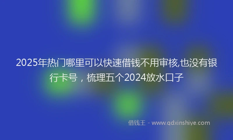 2025年热门哪里可以快速借钱不用审核,也没有银行卡号，梳理五个2024放水口子