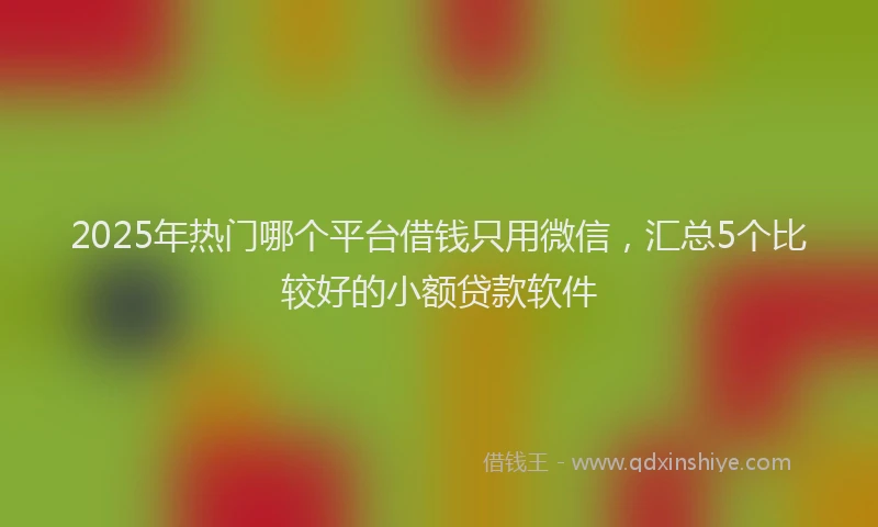 2025年热门哪个平台借钱只用微信，汇总5个比较好的小额贷款软件