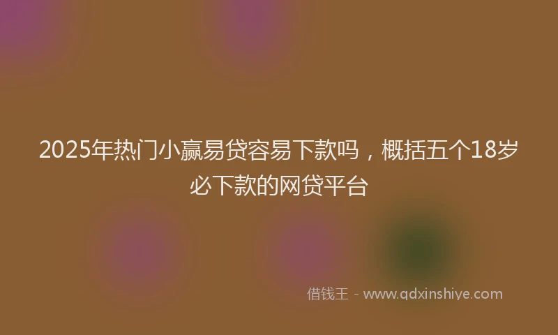 2025年热门小赢易贷容易下款吗，概括五个18岁必下款的网贷平台