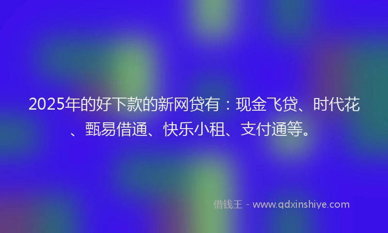 2025年的好下款的新网贷有：现金飞贷、时代花、甄易借通、快乐小租、支付通等。