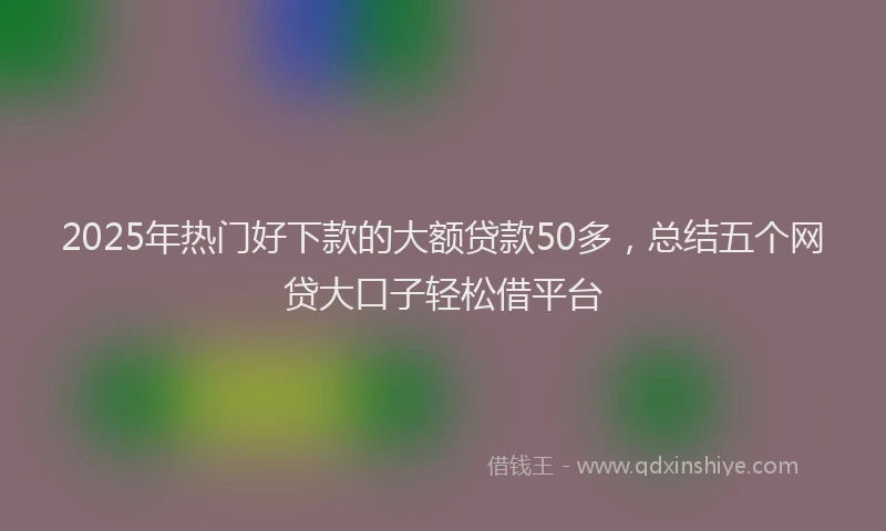 2025年热门好下款的大额贷款50多，总结五个网贷大口子轻松借平台