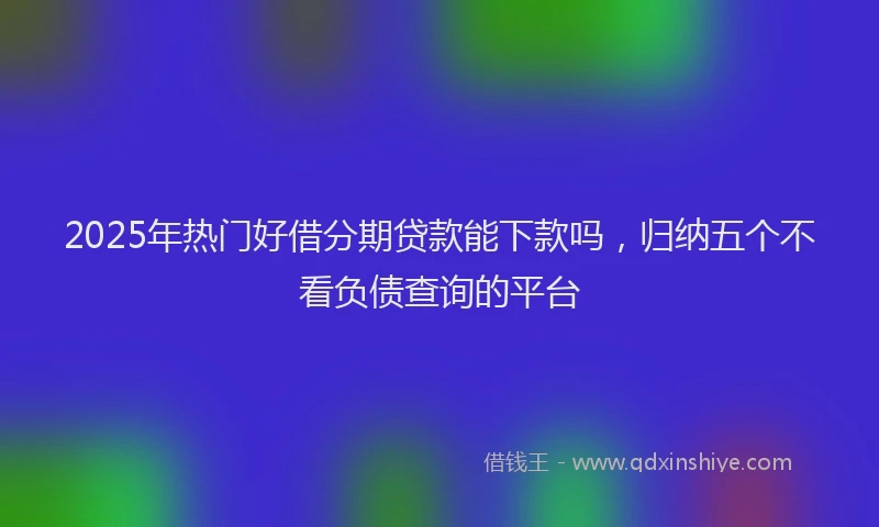 2025年热门好借分期贷款能下款吗，归纳五个不看负债查询的平台
