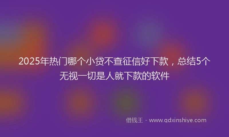 2025年热门哪个小贷不查征信好下款，总结5个无视一切是人就下款的软件