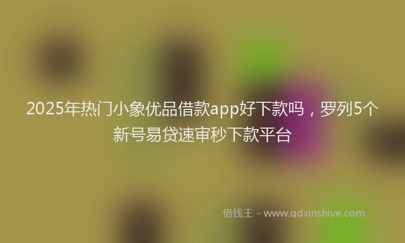 2025年热门小象优品借款app好下款吗，罗列5个新号易贷速审秒下款平台