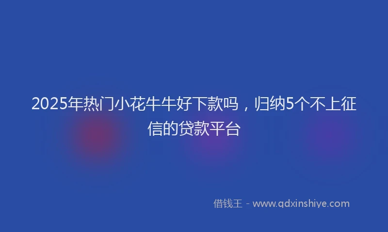 2025年热门小花牛牛好下款吗，归纳5个不上征信的贷款平台