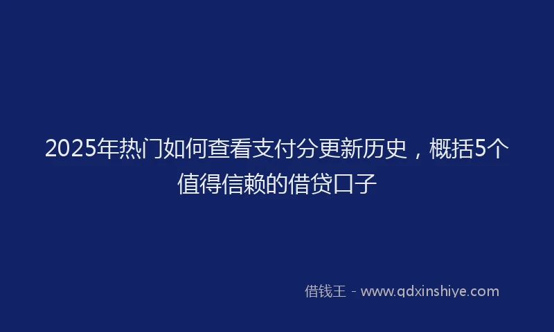 2025年热门如何查看支付分更新历史，概括5个值得信赖的借贷口子