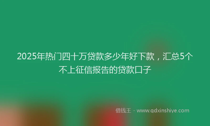 2025年热门四十万贷款多少年好下款，汇总5个不上征信报告的贷款口子