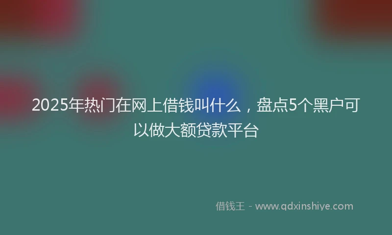 2025年热门在网上借钱叫什么，盘点5个黑户可以做大额贷款平台