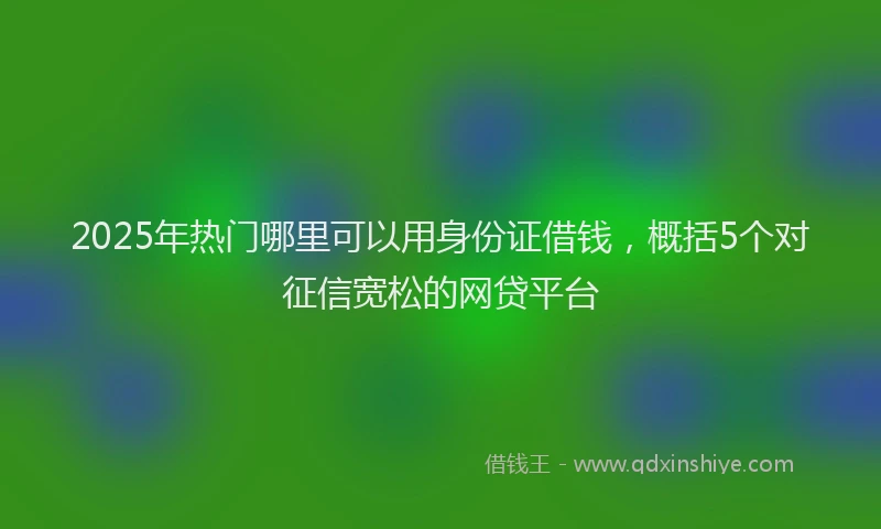 2025年热门哪里可以用身份证借钱，概括5个对征信宽松的网贷平台