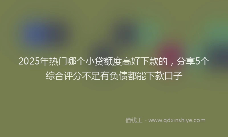 2025年热门哪个小贷额度高好下款的，分享5个综合评分不足有负债都能下款口子