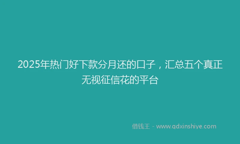 2025年热门好下款分月还的口子，汇总五个真正无视征信花的平台