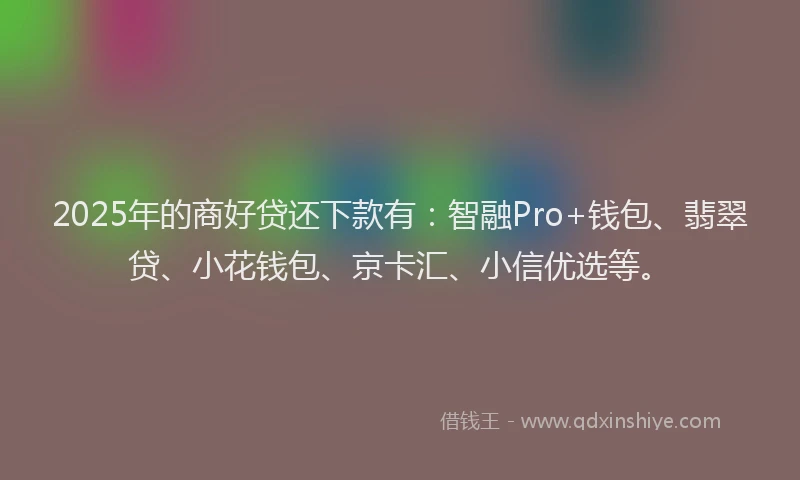2025年的商好贷还下款有：智融Pro+钱包、翡翠贷、小花钱包、京卡汇、小信优选等。