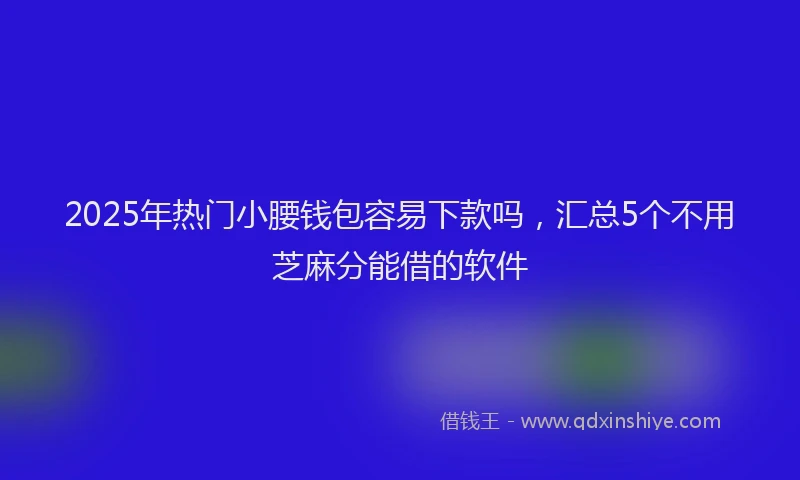 2025年热门小腰钱包容易下款吗，汇总5个不用芝麻分能借的软件