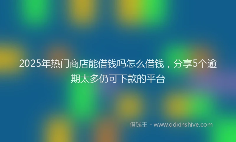2025年热门商店能借钱吗怎么借钱，分享5个逾期太多仍可下款的平台