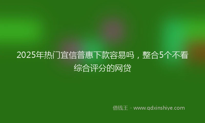 2025年热门宜信普惠下款容易吗，整合5个不看综合评分的网贷