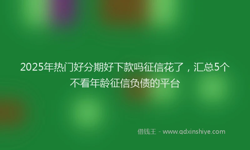 2025年热门好分期好下款吗征信花了，汇总5个不看年龄征信负债的平台
