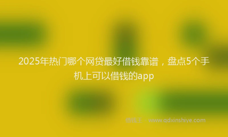 2025年热门哪个网贷最好借钱靠谱，盘点5个手机上可以借钱的app