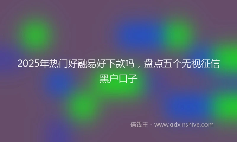 2025年热门好融易好下款吗，盘点五个无视征信黑户口子
