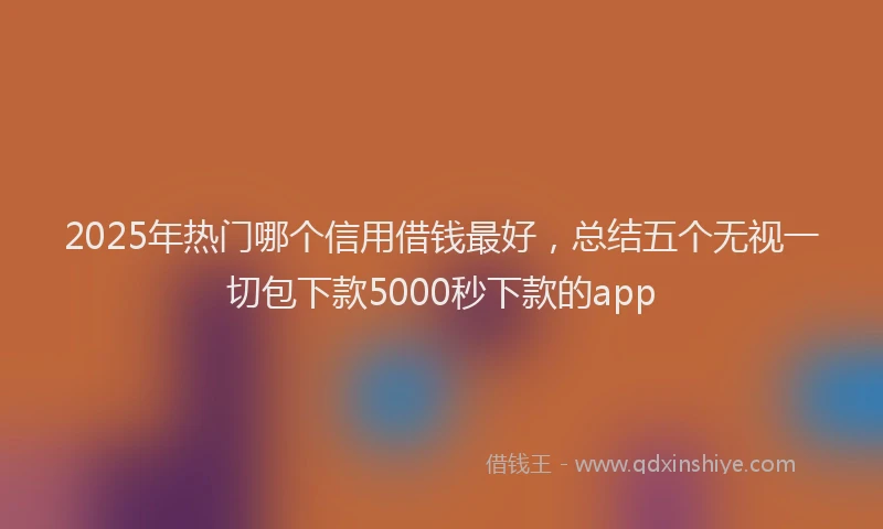 2025年热门哪个信用借钱最好，总结五个无视一切包下款5000秒下款的app