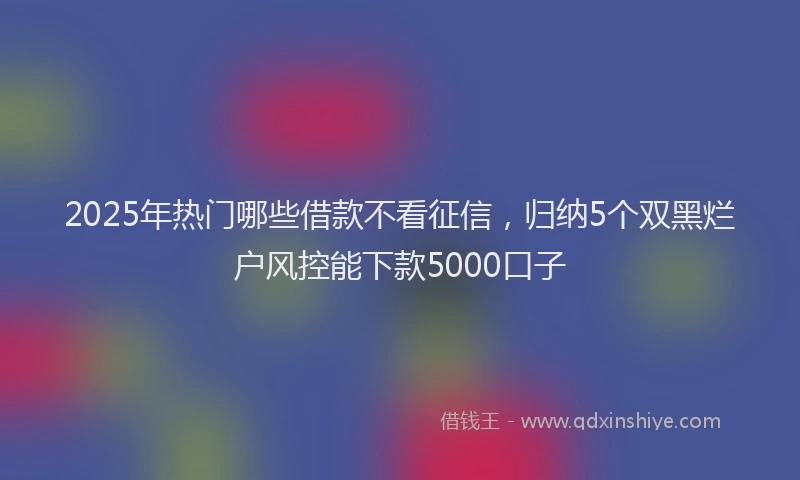 2025年热门哪些借款不看征信，归纳5个双黑烂户风控能下款5000口子