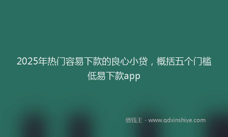 2025年热门容易下款的良心小贷，概括五个门槛低易下款app